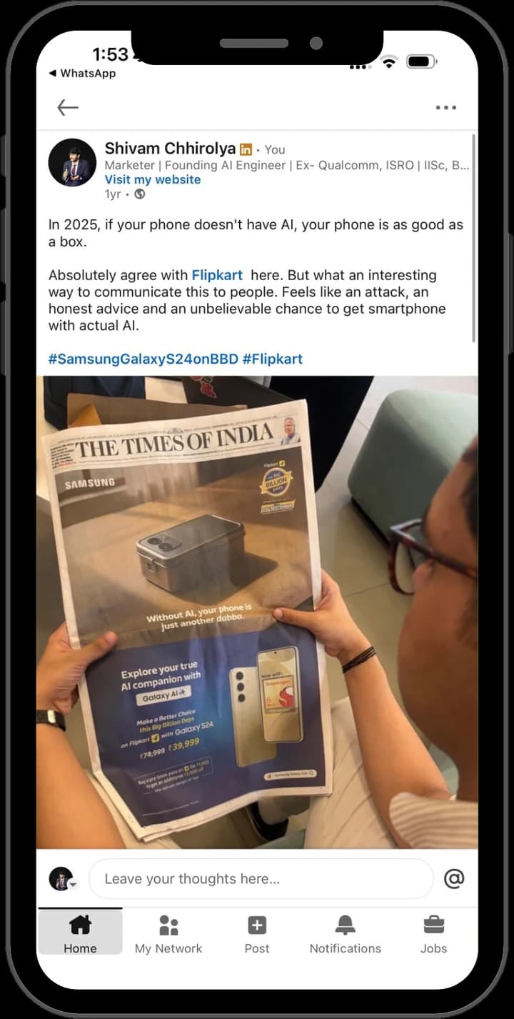 Creator LinkedIn post example 5